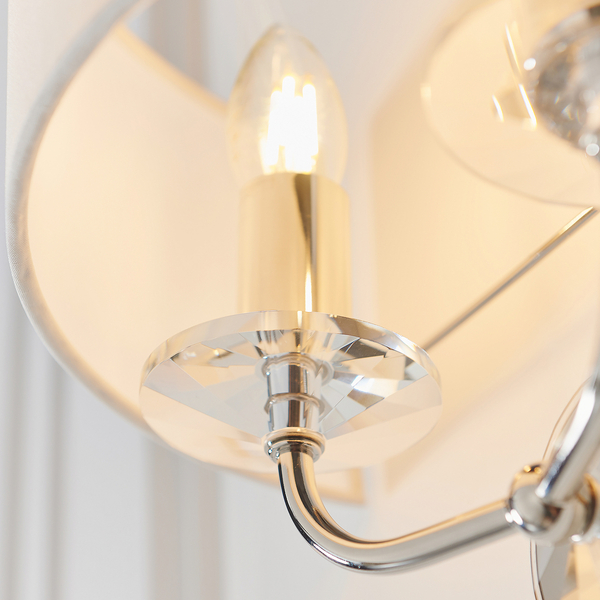 Lampa ścienna z abażurem hampton ecru nikiel Nixon OUTLET