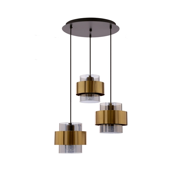 Lampa potrójna wisząca Spiega 33-09500 Candellux do salonu mosiądz czarna