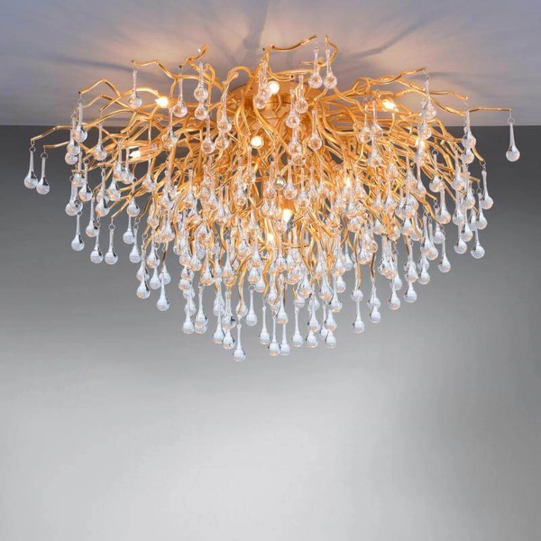 Sufitowa lampa nowoczesna Icicle do przedpokoju mosiądz