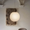 Lampa szklana wisząca Mapa biała 1xE27 42W okrągła nad wyspę kula ball 32122