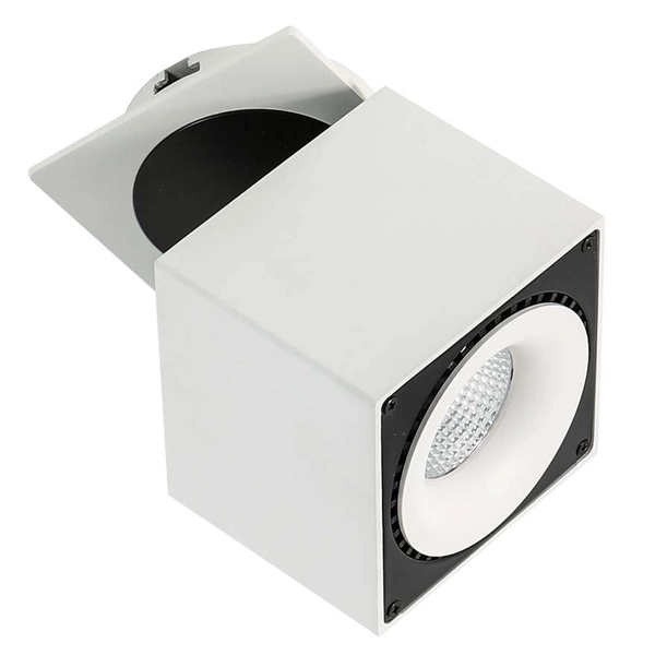 LAMPA sufitowa SEVILLA SQUARE RECESSED SL7562/28W 4000K WH+BL Italux metalowa OPRAWA LED 28W kostka spot biały czarny