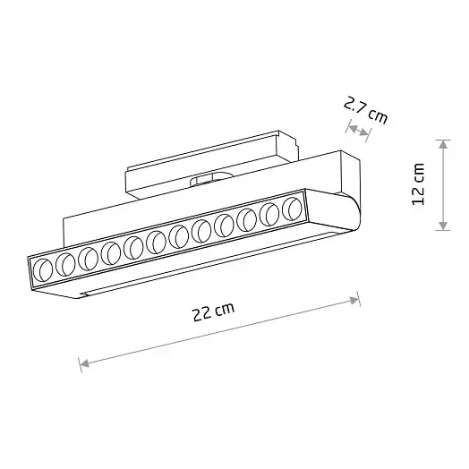 Liniowa lampa do szynoprzewodów 11313 LED 12W 3000K czarny