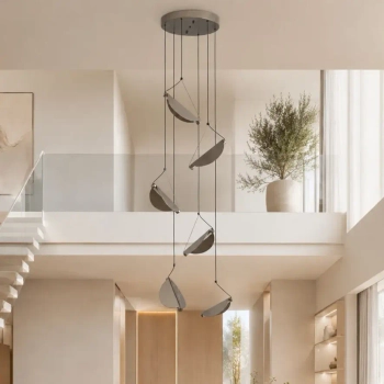 Wisząca lampa kaskada Nami ST-3602A-6 szara 6xLED 3000K 240cm z regulacją