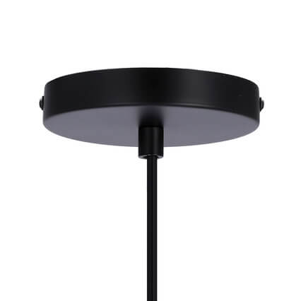 Czarna lampa wisząca Cordel szklana kula frame do sypialni