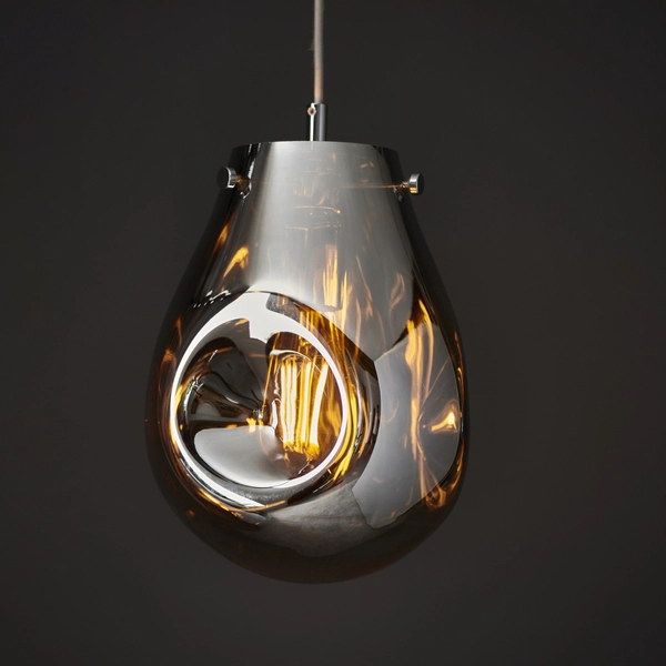 Designerski zwis do salonu L&-199519 Light& gruszka szklana chrom