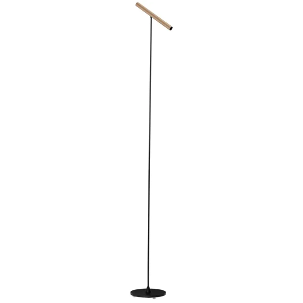 Podłużna lampa podłogowa FARDANO LE45626 do salonu tuba czarna brązowa