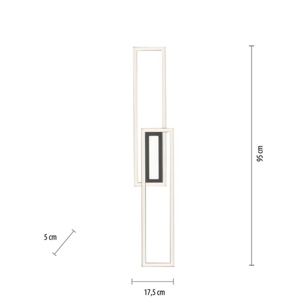 Sufitowa lampa Asmin prostokąty ramki LED 45W 3000K aluminium stal