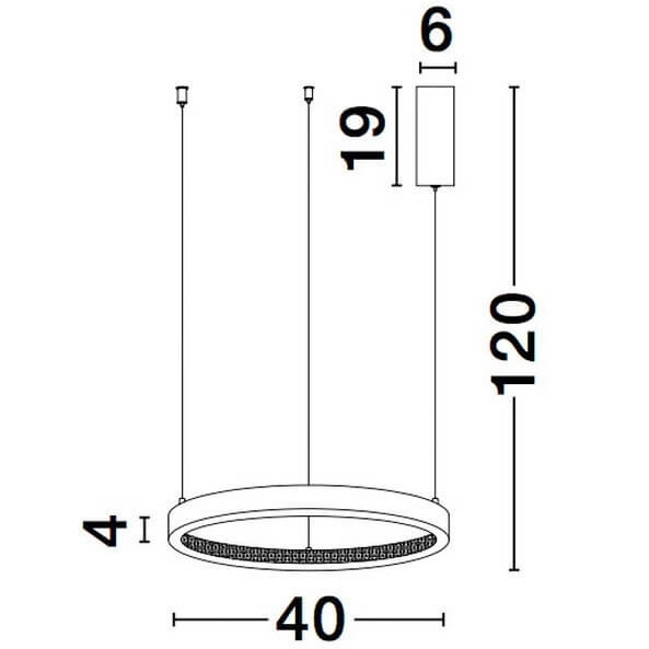 Glamour LAMPA wisząca MORON LE41722 Luces Exclusivas metalowa OPRAWA okrągy ZWIS LED 25W 3000K ring z krysztakami czarny