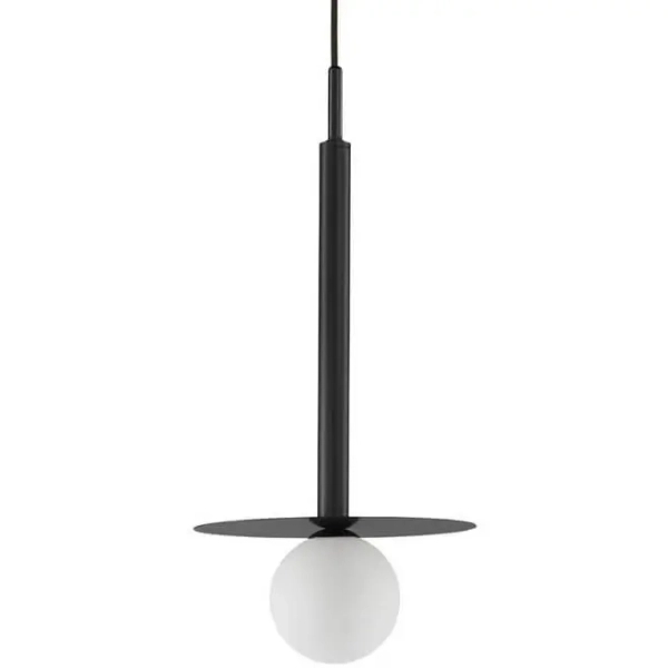 Wisząca lampa URUAPAN LE42886 kapelusz do salonu czarny biały
