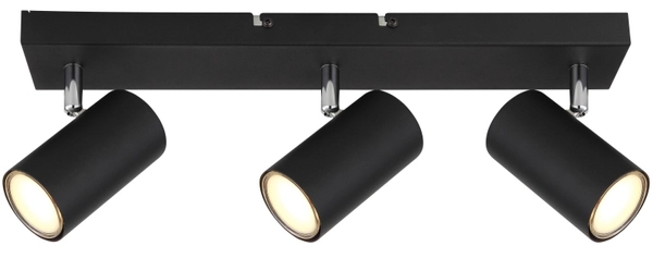 Przysufitowa lampa Robby 57911-3B z regulacją czarna chrom