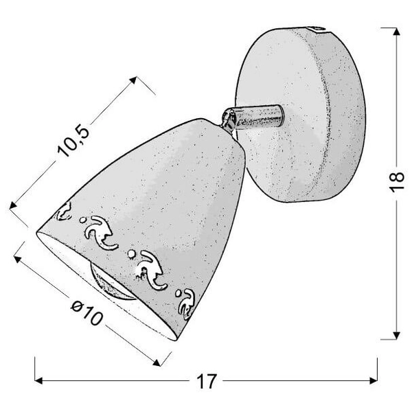 Przyścienna lampa Coty 91-67159 regulowana metalowa czarna