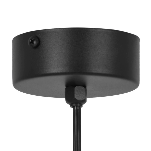 Szklana lampa wisząca Vela K-5335 bańka kula metalowa bursztynowa czarna