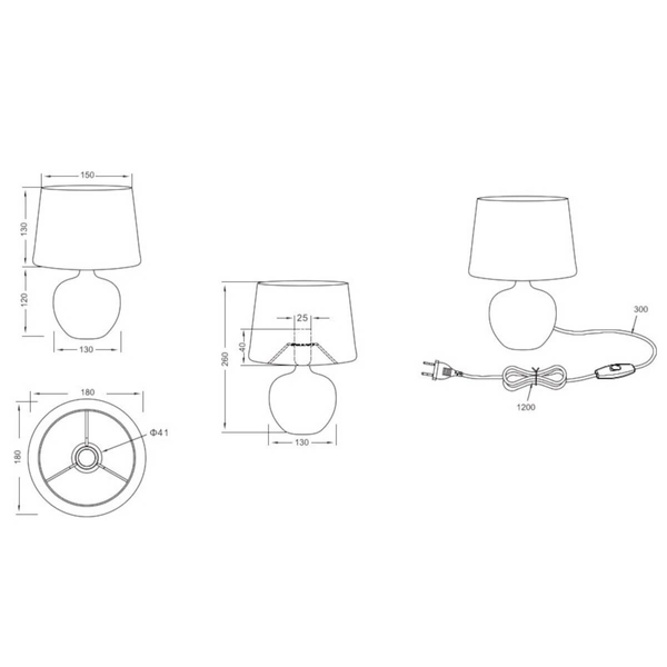 Nocna lampa stołowa Luxor R50621079 abażurowa lampka czarno złota
