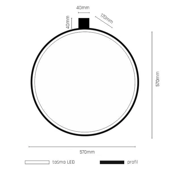 Pokojowa lampa ścienna Agaro 4300 LED 19W 3000K czarna frame