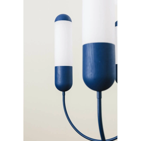 Szklana lampa wisząca Funsui FNB51313R02 sople granatowe białe