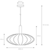 Naturalna lampa wisząca Corina 03447/52/38 tkanina beżowa