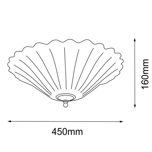 Lampa sufitowa Bacelo 8159 Amplex muszla kwiatek do pokoju szklana srebrna