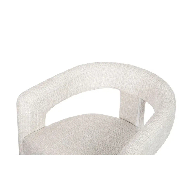 Tapicerowane krzesło LOGAN MM1501100300 białe z tkaniny do jadalni 45cm