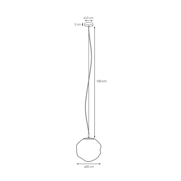 Szklany zwis kuchenny CLOE M 11070102 kulista lampa wisząca biała