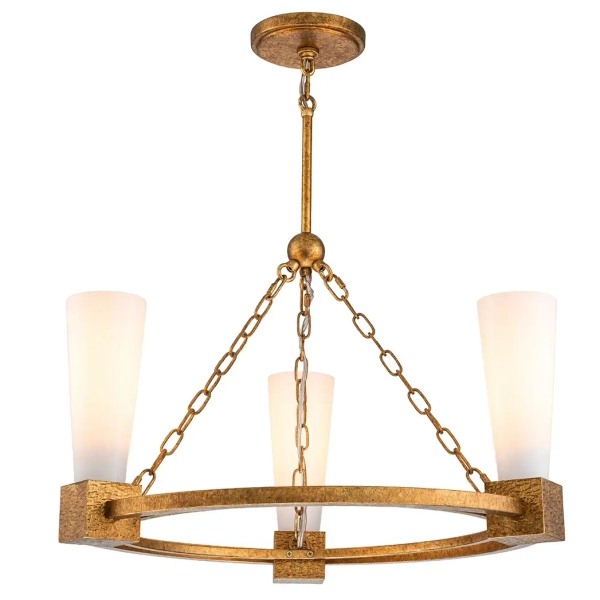 Żyrandol nad stół Kristy KRISTY3-DG-OPAL do salonu biały złoty