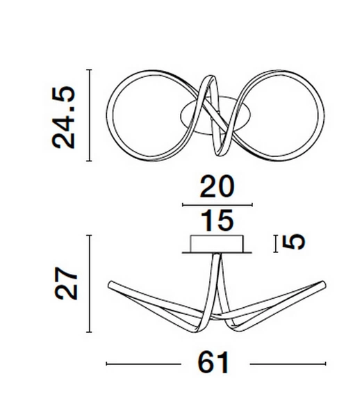 Sufitowa lampa natynkowa CHIAPAS LE42836 LED 23W 3000K czarna biała