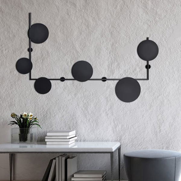 Designerska lampa naścienna Rega K-4637 Kaja czarny kinkiet nad lustro