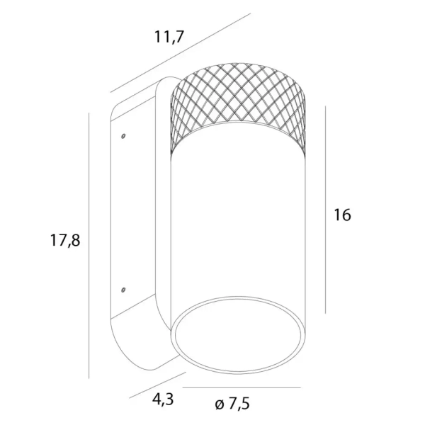 Naścienna lampa podłużna FUSION W0419 LED 7W 3000K biała