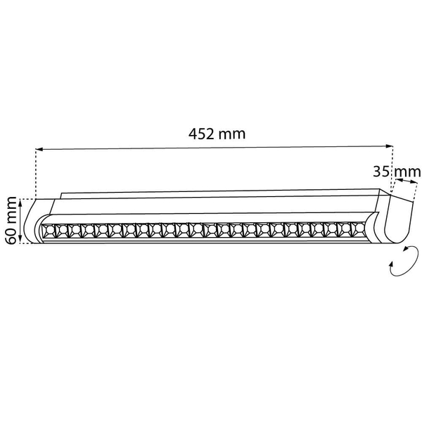 Obrotowa lampa na szyny magnetyczne Komatsu 6062 LED 24W 4000K czarny