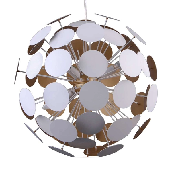 LAMPA wisząca MAILONE AD20180/6B WH+GD Italux OPRAWA metalowa kula ball biała złota