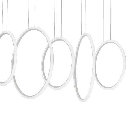 LAMPA wisząca MDECO SLIM/000018/4000/W futurystyczna OPRAWA listwa LED 130W 4000K zwis pierścienie rings białe