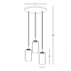 Szklana lampa wisząca 23231 LED 36W 3000K owalna czarny złoty