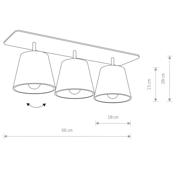 Drewniana lampa sufitowa AWINION 9717 potrójna do jadalni brązowa szara