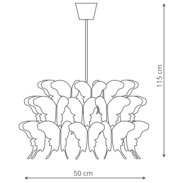 Wisząca lampa FARFALLA LP-3439/1P dark pink dziecięca zwis motyle różowe