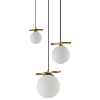 Potrójna lampa wisząca Merseta PND-463323A-BRO+W Italux balls antyczny brąz