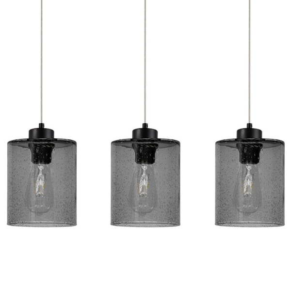 Loftowa lampa wisząca ZEFIR 111870304 szklany zwis przydymiony czarny