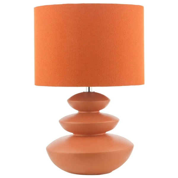 Ceramiczna stołowa lampa Discus DIS4211 abażurowa pomarańczowa