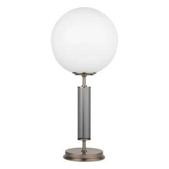 Szklana lampka nocna Ultimo ULT-LG-1 (T) kulista biała tytanowa