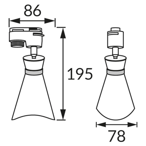 Reflektor z regulacją na szyny Loreta 4166 Ideus tuba obrotowy czarny złoty