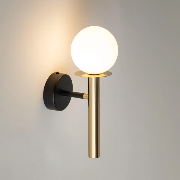 Ścienna lampa Daisy 40773 Sigma bańka do gabinetu złota biała