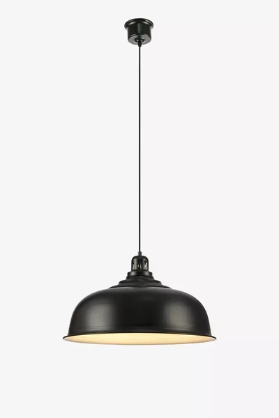 Industrialna lampa wisząca Port czarna okrągła do kuchni