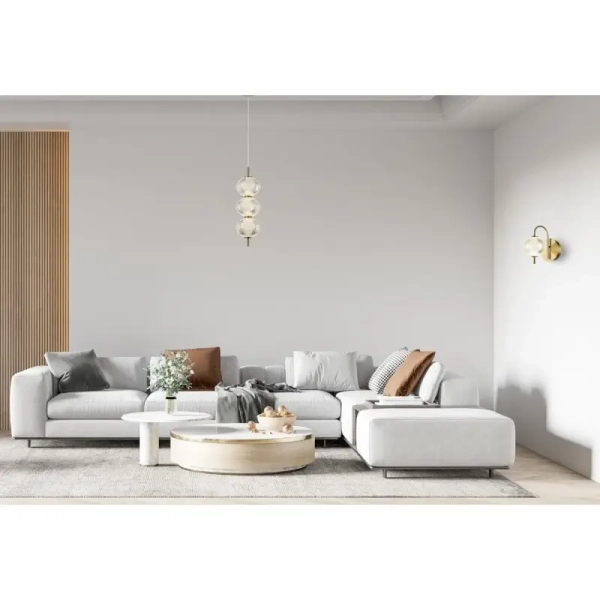 Lampa wisząca Lazie PND-29038-3-GD 13W 3000K kule mosiężna przezroczysty