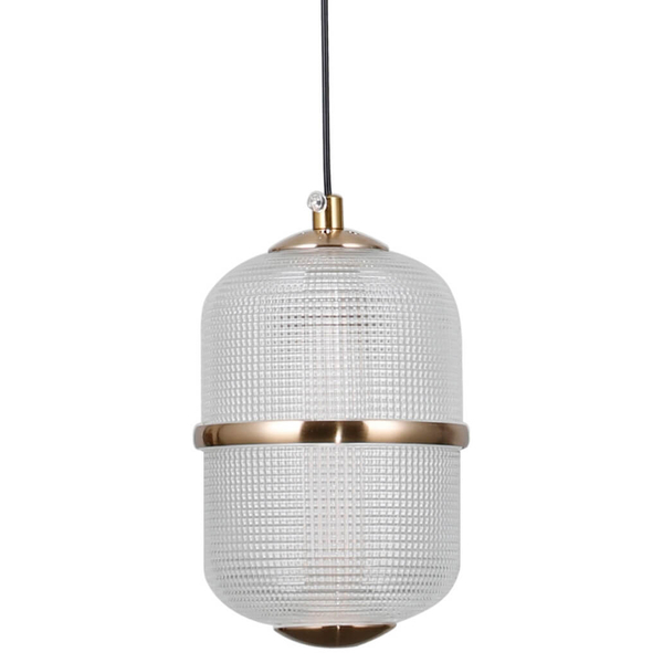 Lampa wisząca owalna Alani PND-34375-1-BK LED 6W 3000K szklana czarny złoty