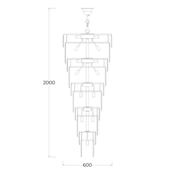 Zawieszana lampa Luxe 19002/40-GLD Zuma pałacowa crystal złota