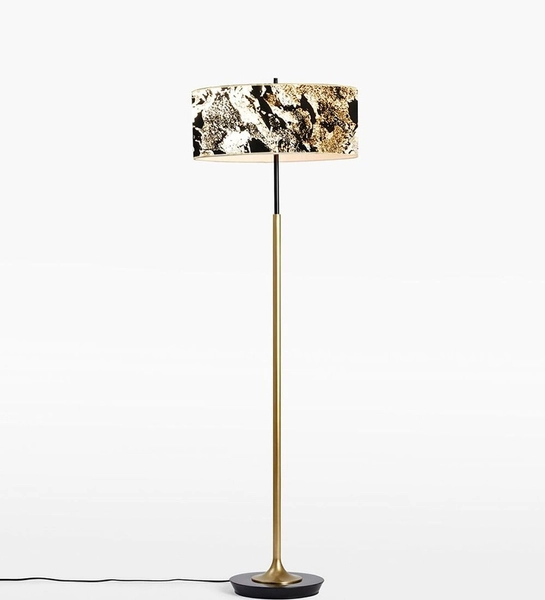 Lampa podłogowa MARBLE STONE MFLR-6629-601B marmurowa stojąca czarna złota