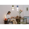 Zwisowa lampa do salonu Caponio CPA11212P0 metalowa czerwona pomarańczowa