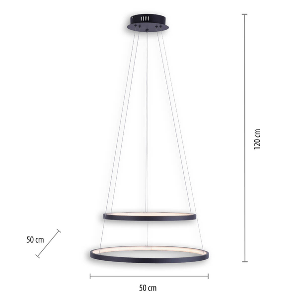 Podwójna lampa zawieszana Circle 11525-13 Just Light LED 46W 3000K antracyt