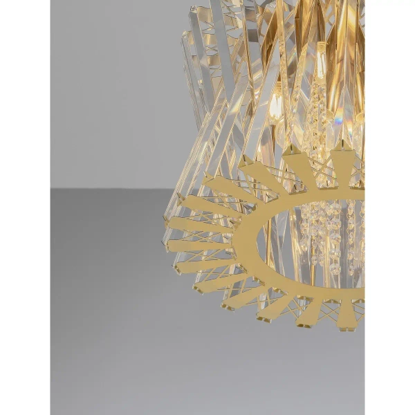 Kryształowa wisząca lampa MELUNTO LE45151 glamour na łańcuchu złota