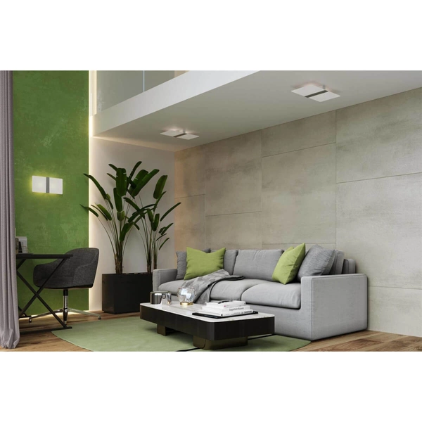 Sufitowa lampa sypialniana SL.1007 biała nad łóżko prostokąt