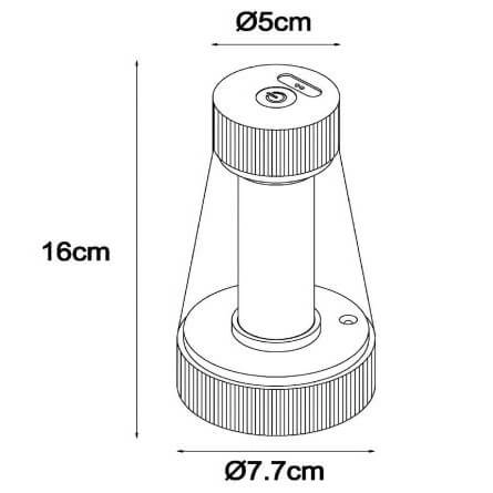 Lampka nocna stożek Lorali 45500/01/30 LED 1,2W 3000K przezroczysta czarna
