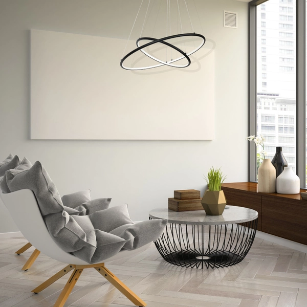 LAMPA wisząca ORION ML508 Milagro OPRAWA futurystyczna LED 53W 3000K circles rings czarna